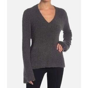 360 Sweater NWT Emory VNeck‎ Wool Alpaca Blend Sweater Granite Gray Sz XS Soft